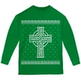 thumbnail image 1 of Celtic Cross Irish Ugly Christmas Sweater Youth Long Sleeve T Shirt, 1 of 1