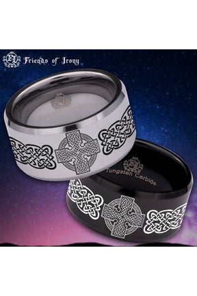 Celtic Cross Knot Shield Tungsten Carbide Ring