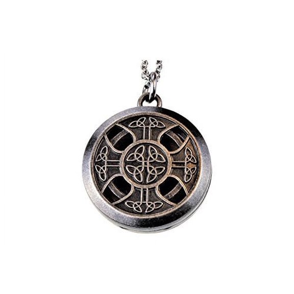 Celtic Cross Pewter Aroma Aromatherapy Essential Oil Diffuser Necklace Locket Pendant Jewelry