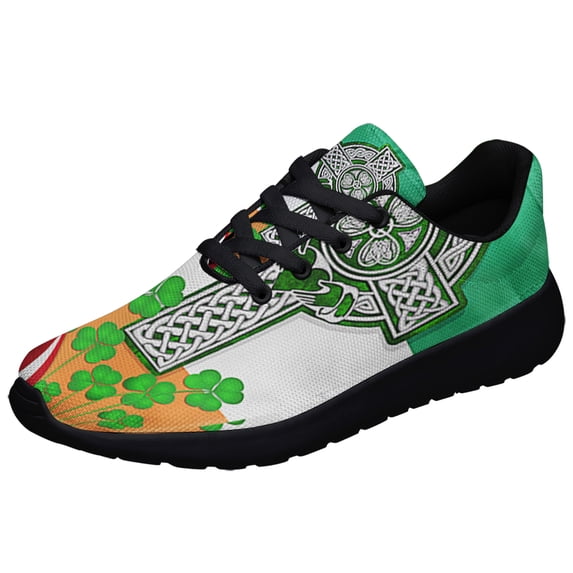 Celtic Cross Saint Patrick's Day Irish Shoes Sneakers Black Size 10
