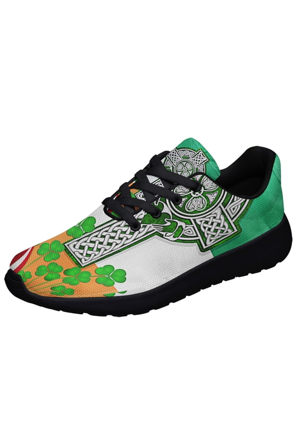 Celtic Cross Saint Patrick's Day Irish Shoes Sneakers Black Size 7