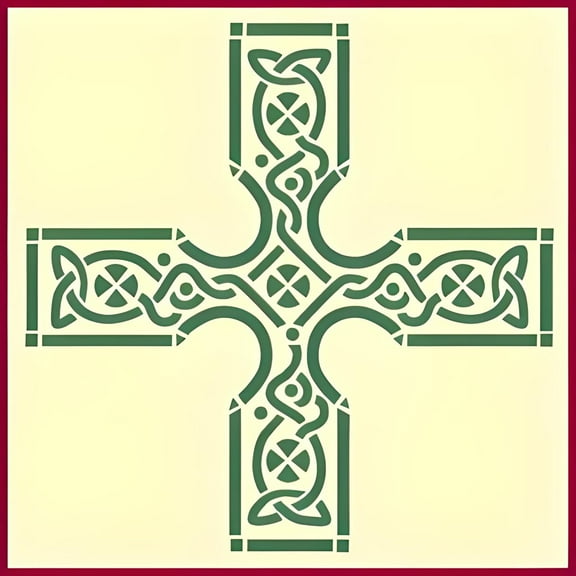 Celtic Cross Stencil - Druid Religious Irish Viking Celts Celtic Triple Spiral Stencil for painting Reusable Mylar DIY Art & Craft template Viking Symbols Irish Welsh Knotwork - The Artful Stencil