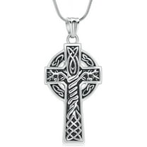 Celtic Cross Urn Necklace for Men Cremation Jewely Stainless Steel Memorial Pendant Keepsakes Gifts for Ashes Holder