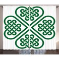 thumbnail image 1 of Ambesonne Green Curtains 2 Panel Set, Monochrome Clover Art, 108" x 90", Green White, 1 of 3