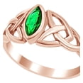 thumbnail image 1 of AFFY Celtic Design Marquise Cut Simulated Green Emerald CZ Promise Ring In 925 Sterling Silver By, 1 of 1