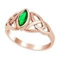 thumbnail image 1 of Celtic Design Marquise Cut Simulated Green Emerald CZ Promise Ring In 925 Sterling Silver, 1 of 1