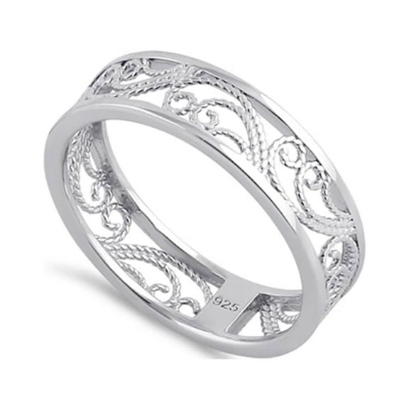 Celtic Design Stackable 925 Sterling Silver Platinum Plated Women Valentines Day Gifts Ring Jewelry