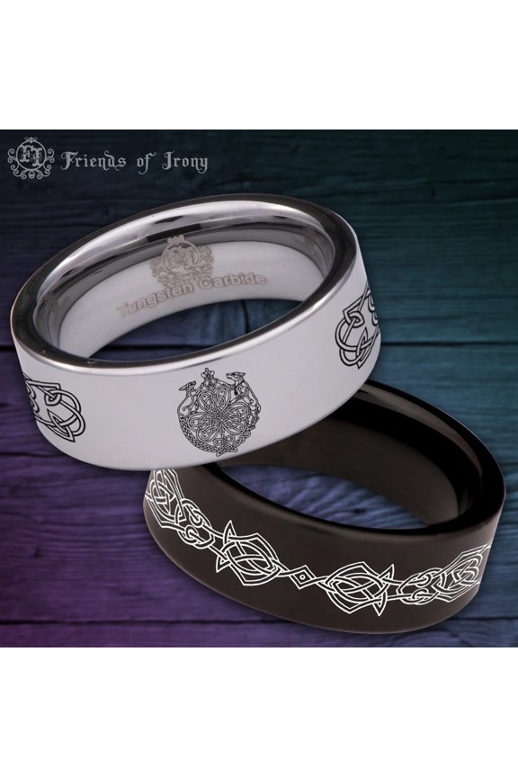 Celtic Dog Style 1 Tungsten Carbide Ring
