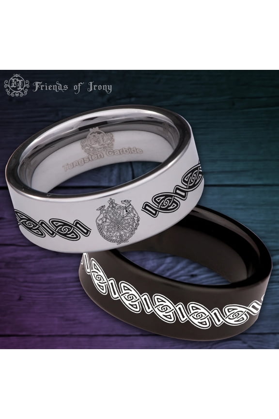 Celtic Dog Style 2 Tungsten Carbide Ring