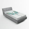 thumbnail image 1 of Celtic Dragon Fitted Sheet, Colorful Ornamental Flying Serpent Creature Fantasy Art, Bed Cover with All-Round Elastic Deep Pocket for Comfort, Twin XL Size, Aqua White, by Ambesonne, 1 of 2