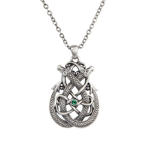 Celtic Dragon Pewter Necklace Jewelry- Mystica Collection