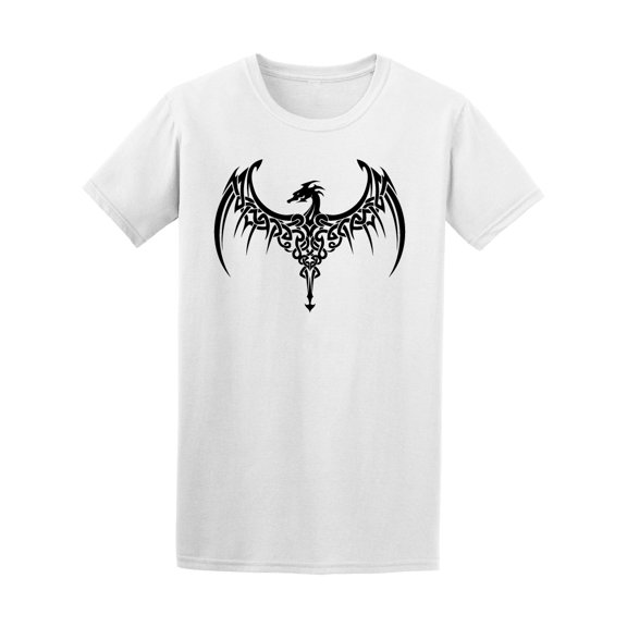 Celtic Dragon Wings Tattoo T-Shirt Men -Image by Shutterstock, Male Medium