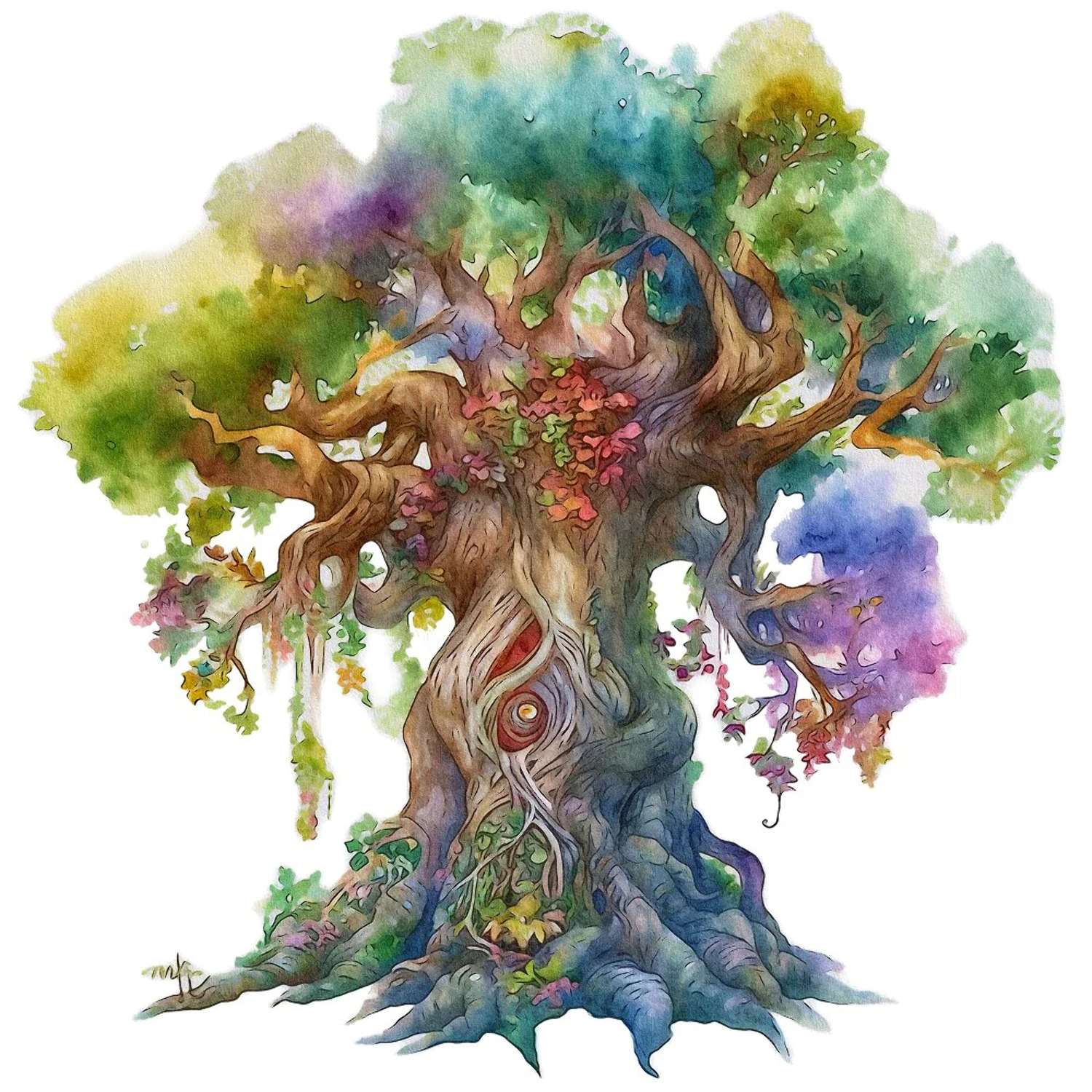 Celtic Dreams Enchanted Tree Fabric Panel