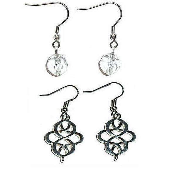 Celtic Drop Earrings 2 Sets Of Women's Earrings Surgical Steel French Hook