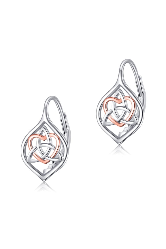 Celtic Earrings For Women 925 Sterling Silver Exquisite Leverback Earrings Religious Celtic Jewelry Christmas Gifts For Women Mom