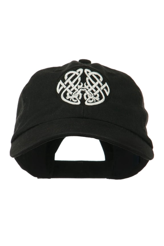 Celtic Emblem with Birds Embroidered Cap - Black OSFM