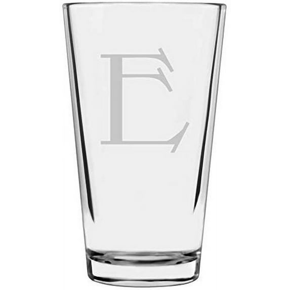 Celtic Etched Monogram All Purpose 16oz Libbey Pint Glass Letter E