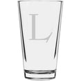 thumbnail image 1 of Celtic Etched Monogram All Purpose 16oz Libbey Pint Glass Letter L, 1 of 1