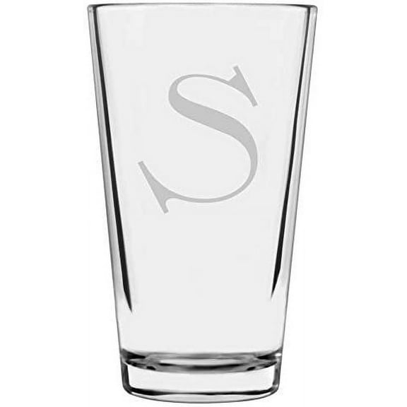 Celtic Etched Monogram All Purpose 16oz Libbey Pint Glass Letter S