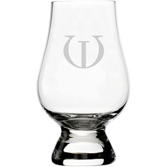 Celtic Etched Monogram Glencairn Crystal Whisky Glass Letter W