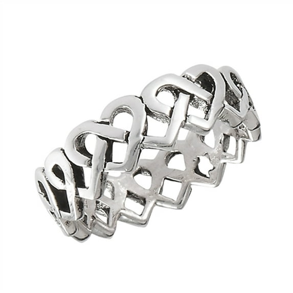 Celtic Eternity Criss Cross Heart Promise Ring Sterling Silver Band 925 Jewelry Female Male Size 3.5