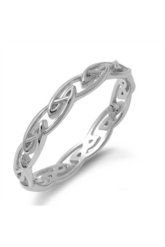 Celtic Eternity Infinity Knot Ring .925 Sterling Silver Band Jewelry Female Male Unisex Size 4