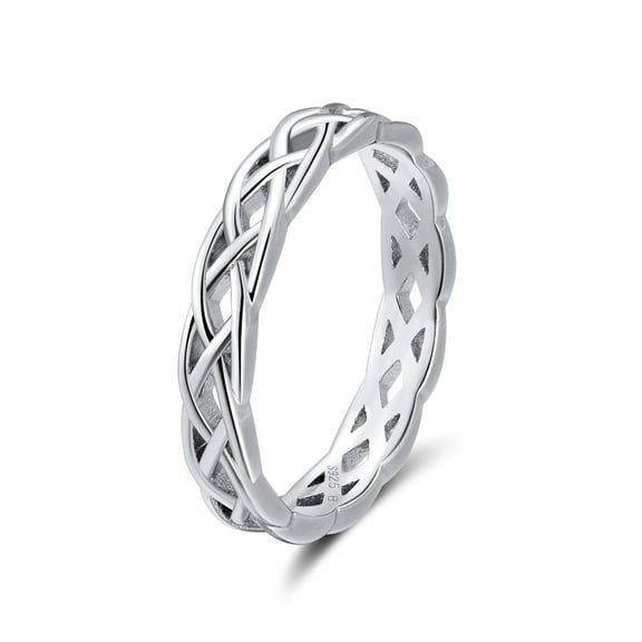 Celtic Eternity Wedding Band Ring for Women Sterling Silver Ginger Lyne Collection