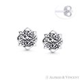 thumbnail image 1 of Celtic Flower Irish Charm 10x9mm Stud Earrings in Oxidized .925 Sterling Silver, 1 of 1