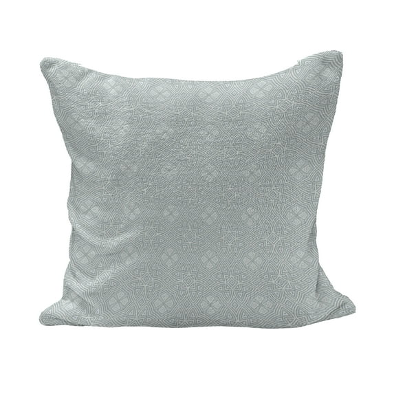 Celtic Fluffy Throw Pillow Cushion Cover, Pale Colored Square and Star Shaped Original Retro Tribal Celtic Knot Patterns, Decorative Square Accent Pillow Case, 28" x 28", Pale Blue Grey, by Ambesonne