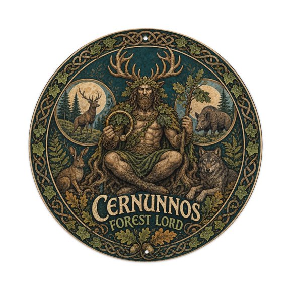 Celtic Forest Sovereign Green Man Wall Plaque Metal Tin Sign Plaque