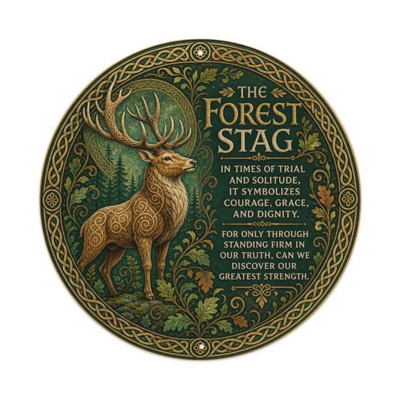 Celtic Forest Stag Illuminated Wall Art Metal Tin Sign Plaque