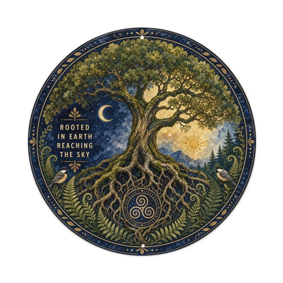 Celtic Forest Tree Wall Art Decor Metal Tin Sign Plaque