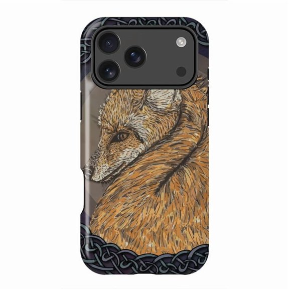 Celtic Fox Tribal Animal Art Symbolic Design Case for iPhone 17 16 15 14 13 12 11 Pro Max