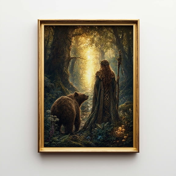 Celtic Goddess Artio Romantic Fantasy Pagan Wiccan Altar Poster Unframed Paper Print