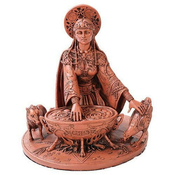 Pacific Trading Celtic Goddess Cerridwen in Color Home Decor Statue Made of Polyresin