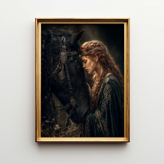 Celtic Goddess Horse Dark Fantasy Pre Raphaelite Pagan Poster Unframed Paper Print