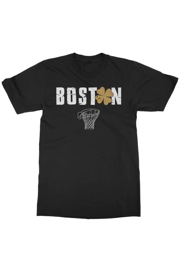 Celtic Gold Clover Retro Boston Basketball Inspired Unisex T-Shirt, S-5XL