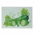 thumbnail image 1 of Celtic Green Cutting Board, Juicy Cucumber in Slices with Leaves Ornaments, Decorative Tempered Glass Cutting and Serving Board, in 3 Sizes, by Ambesonne, 1 of 2