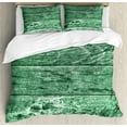 thumbnail image 1 of Celtic Green Duvet Cover Set, Rotten Knotted Cracked Look Rustic Wooden Surface Element Pattern, Decorative 3 Piece Bedding Set with 2 Pillow Shams, Queen Size, Laurel Green Jade Green, by Ambesonne, 1 of 3