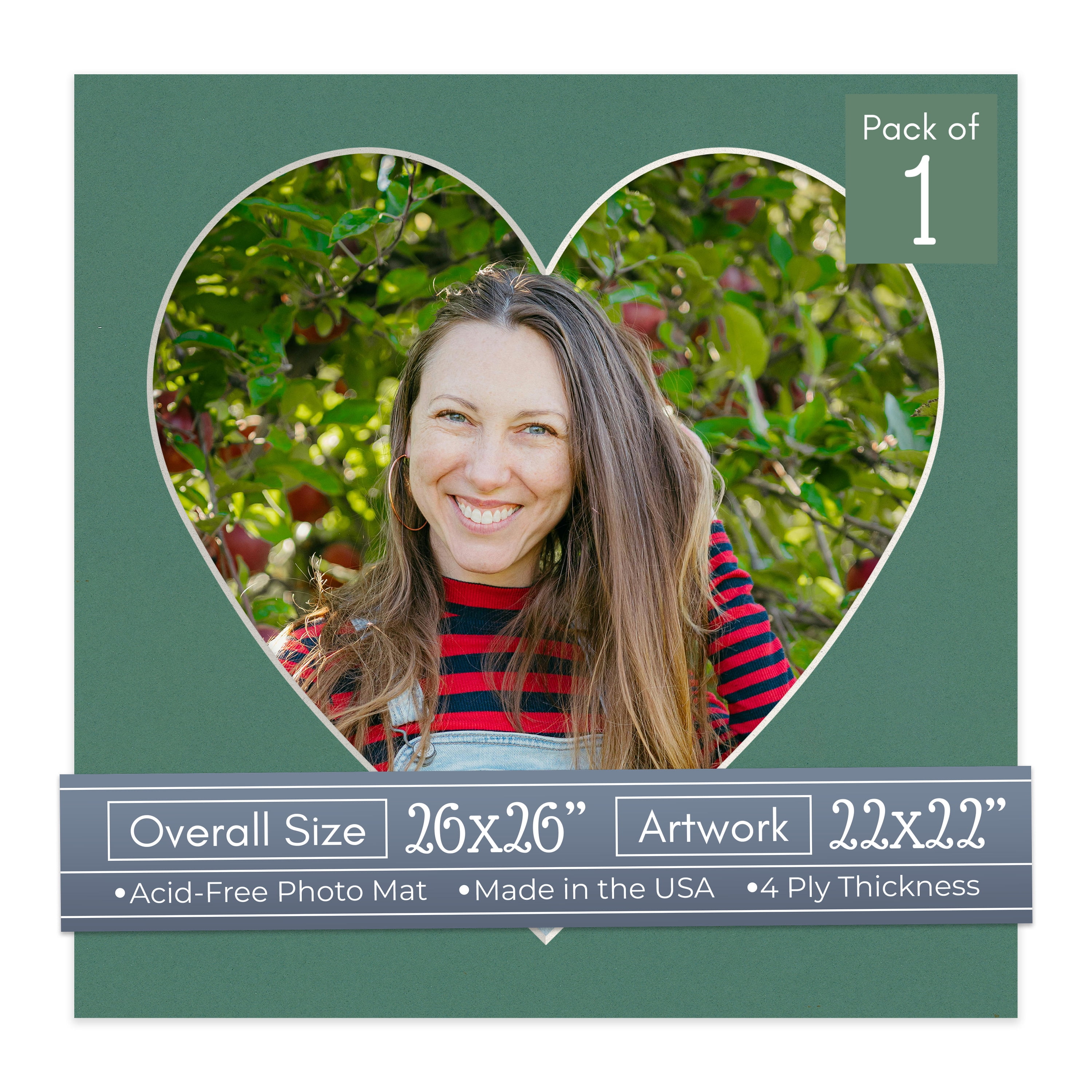 Celtic Green Picture Frame Mat for 26x26 Frames - Heart Opening for ...