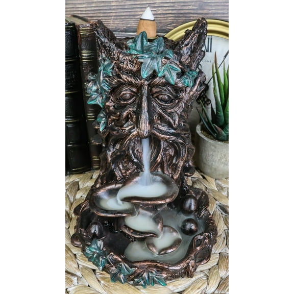 Celtic Greenman Tree Man God Forest Ent Backflow Incense Cone Burner Figurine