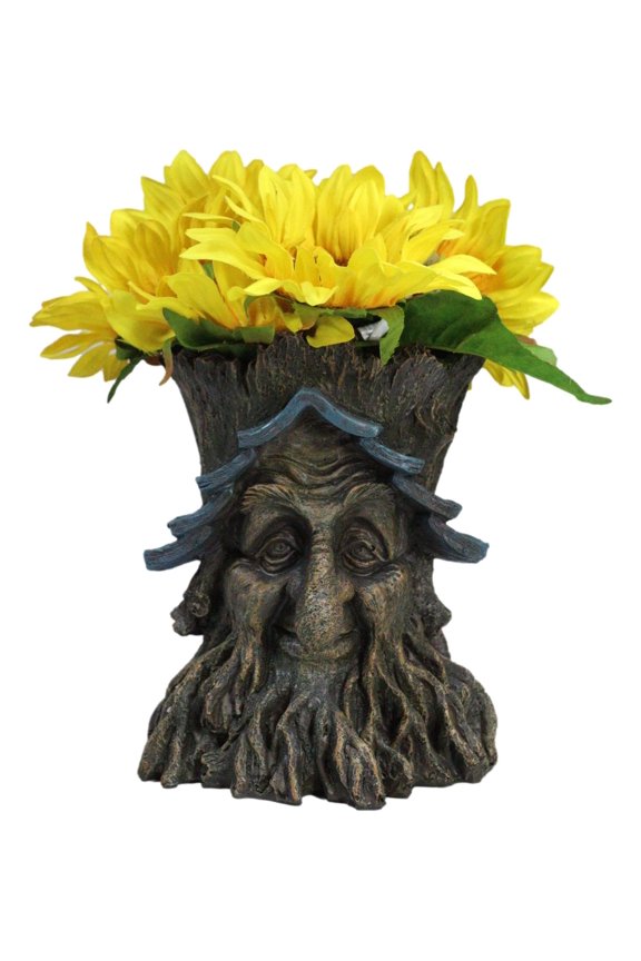 Celtic Greenman Tree Man Sacred Dryad Ent Earth Goddess Floral Planter Figurine