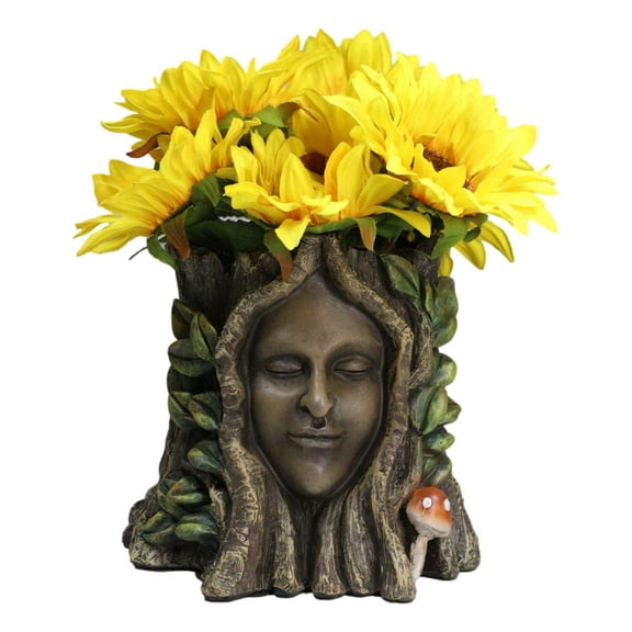 Celtic Greenman Tree Woman Gaia Dryad Ent Earth Goddess Floral Planter Figurine