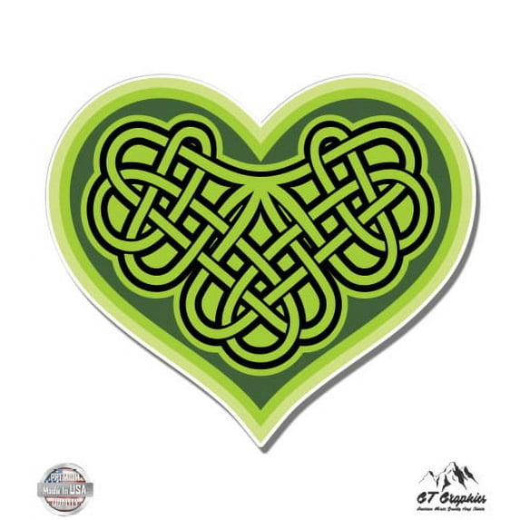 Celtic Heart - 3" Vinyl Sticker - For Car Laptop I-Pad Phone Helmet Hard Hat - Waterproof Decal