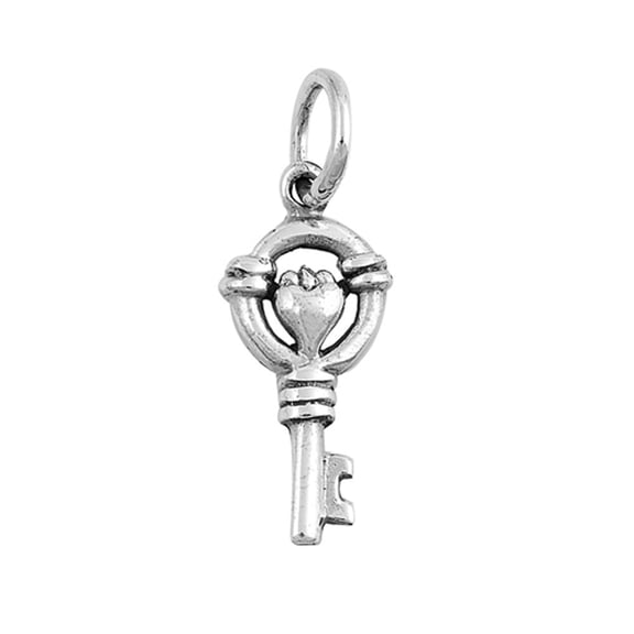 Celtic Heart Key Pendant .925 Sterling Silver Rope Circle Promise Charm Jewelry Female Unisex