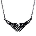thumbnail image 1 of Celtic Heart Knot Necklace Black Stainless Steel Norse Viking Hart Charm, 1 of 2