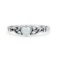 thumbnail image 1 of Celtic Heart Oxidized Ring Ring Lab Created Opal 925 Sterling Silver Size 5, 1 of 5