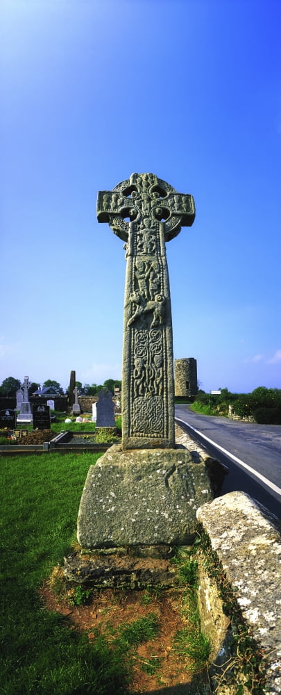 Celtic High Cross At Drumcliff Drumcliff Co Sligo Ireland Canvas Art - The Irish Image Collection Design Pics (18 x 44)