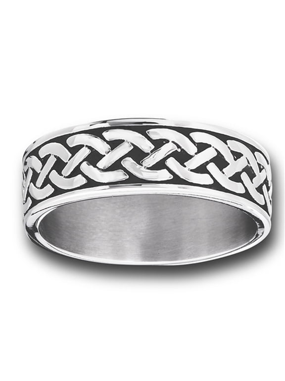 Celtic Infinity Braid Knot Woven Wedding Ring Stainless Steel Band Gray Jewelry Female Male Size 11
