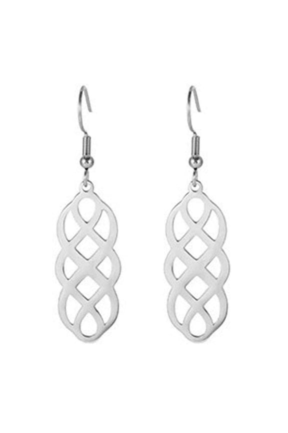 Celtic Infinity Knot Earrings Womens Surgical Stainless Steel Viking Norse Hook Dangles Fantasy Forge Jewelry